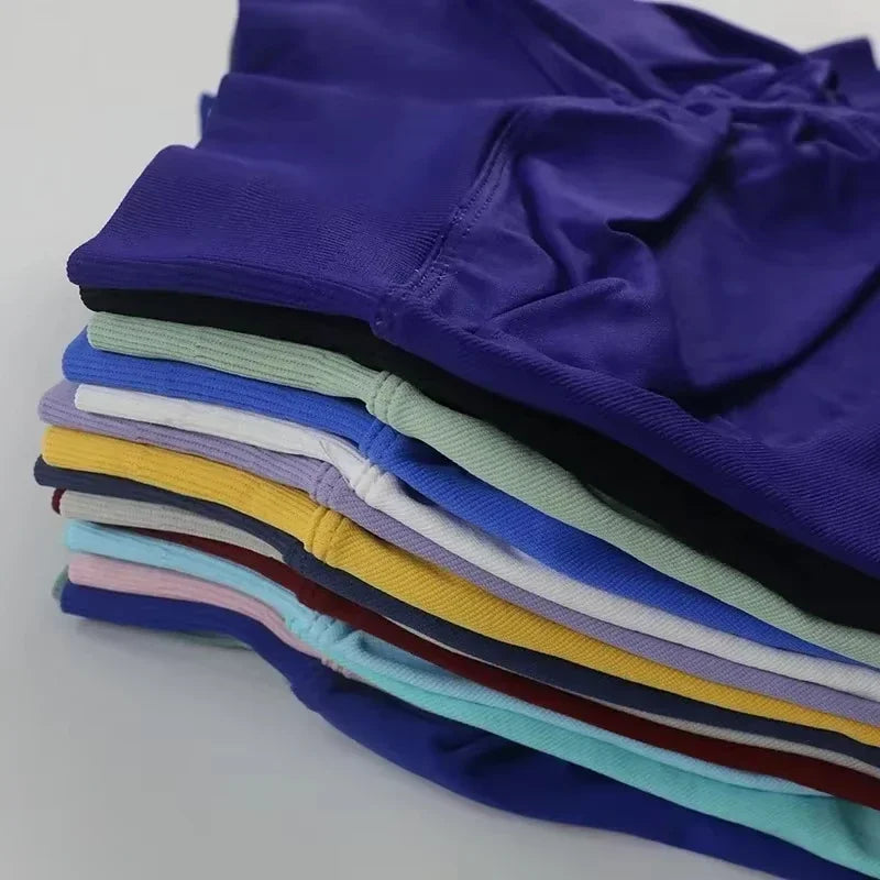 Leggings d'impact avec Logo pour femmes, Legging de Yoga sans couture, froissé, levage des fesses, ceinture basse côtelée, collants de sport, Fitness