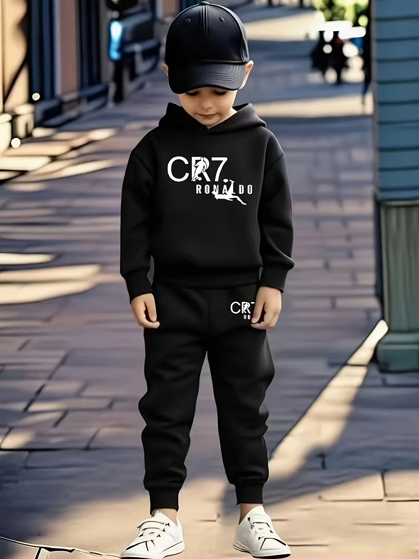Enfants Simple Décontracté Lettre Imprimé 2 pièces Printemps Automne Pull À Capuche + Pantalon Survêtements 5 -13 Ans Garçons Filles Streetwear Vêtements Ensembles