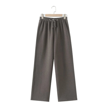 HH femmes solide décontracté sweat pantalon costume à manches longues à capuche polaire pull manteau ample pantalon droit automne femme ensemble