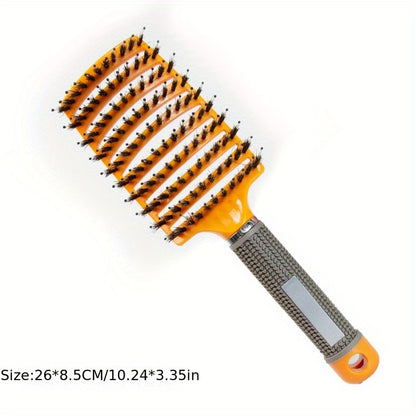 1pc Professional Detangling Hair Brush for Women with Curly Hair - Ergonomic Handle, Colorful Bristles for Wet/Dry Hair, Gentle Scalp Massage & Knot-Free Detangling, Durable Styling Tool for Long Hair Care, Curly Hair Brush,